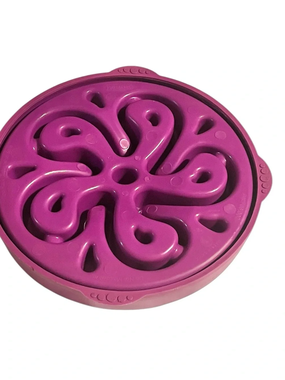 Slow-Feed Dog Bowl Large Digestion Health Magenta 11” diameter bottom grippers.